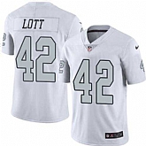 Nike Men & Women & Youth Raiders 42 Ronnie Lott White Color Rush Limited Jersey,baseball caps,new era cap wholesale,wholesale hats